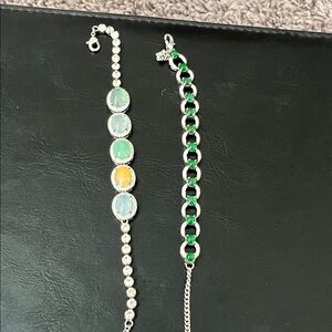 Elegant five color Jadeite and Green Jadeite Silver Bracelet Set (Automatic )